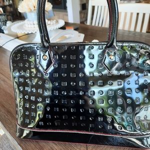 Arcadia Black Monogram Patent Leather Designer Bag